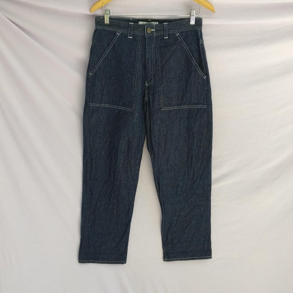 FP x A. WALKER Jesse Sailor Workwear Super Highrise Indigo Jean 28w +MEASUREMENT